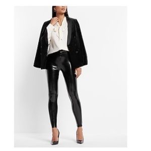 Super high waisted faux patent leather leggings